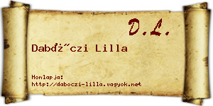 Dabóczi Lilla névjegykártya