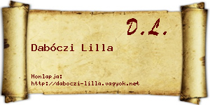 Dabóczi Lilla névjegykártya